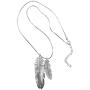 ALAIX Womens Necklace Silver Chain Necklaces with Leaf Shiny Bling Sparkle Pendant Sweater Necklace Long for Women