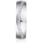 6mm Comfort Fit Heavy Sterling Silver Curved Set Simulated Diamond Court Shape Wedding Band