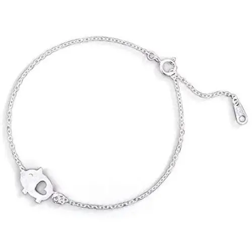 Cute Pig Bracelet for Women Girls Sterling Silver Delicate Matte Porket Hollow Love Heart Charm Link Bracelets Anklets for Pet Lover Animal Keepsake Jewelry Birthday Christmas Gifts for Daughter Niece 8 inch Cute Pig Bracelet for Women Girls Sterling Silver Delicate Matte Porket Hollow Love Heart Charm Link Bracelets Anklets for Pet Lover Animal Keepsake Jewelry Birthday Christmas Gifts for Daughter Niece 8 inch