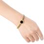 Jertom 14K Gold Plated Cuff Bangle Bracelet for Women and Girls, Auto Spring Clasp Closure, Charm Link Chain Wrist Bracelet