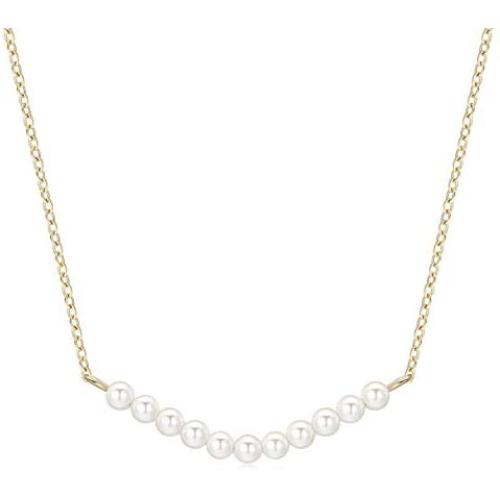 Rhinelife Layered Dainty Circle Chokers Necklace Y Pendant Handmade 14K Gold Plated Rectangle Bar Long Necklace for Women Simple Boho Jewelry Gift