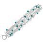 AFFY Turquoise Bead Sterling Silver 7-1/4'' Charm Bracelet Very Versatile