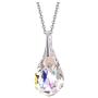 Fonsalette Teardrop Necklace Sterling Silver Dainty Necklace Made with Swarovski Crystals Silver Necklace Chain Gold Necklaces for Women