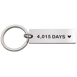 Beeshion 11 Years and I Steel Love You Keychain Personalised 11th Wedding Anniversary Jewelry for Men Women Boyfriend Gift