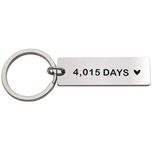 Beeshion 11 Years and I Steel Love You Keychain Personalised 11th Wedding Anniversary Jewelry for Men Women Boyfriend Gift