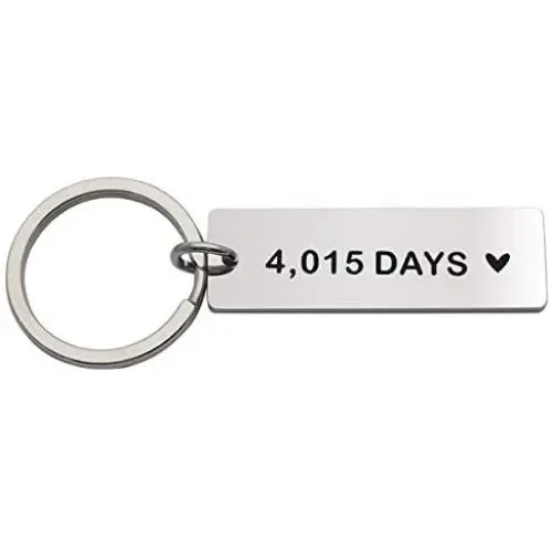 Beeshion 11 Years and I Steel Love You Keychain Personalised 11th Wedding Anniversary Jewelry for Men Women Boyfriend Gift