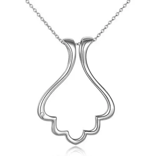 Zoeniya Sterling Silver Ring Holder Necklace Pendant Jewelry for Women Gifts Zoeniya Sterling Silver Ring Holder Necklace Pendant Jewelry for Women Gifts