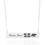 Sincerely Silver Mama Bear Necklace - Momma Bear Jewelry with Cubs Bar Necklace