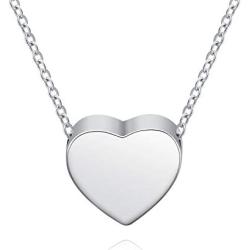 Jinlou 925 Sterling Silver Hold Loved Ones Heart Urn Necklace Pendant for Ashes Memorial Cremation Jewelry