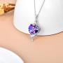 Mermaid Necklace Sterling Silver Sea Mermaid with Love Heart Pendant Crystal, Jewelry Gifts for Girlfriend Daughter
