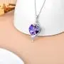 Mermaid Necklace Sterling Silver Sea Mermaid with Love Heart Pendant Crystal, Jewelry Gifts for Girlfriend Daughter