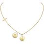 MUERDOU Initial Alphabet Pendant Necklace 14K Gold Plated A-Z Letter Disc Double Side Engraved Personalized Name Necklace Gift for Women