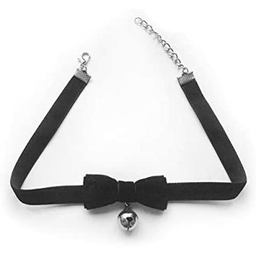 3GARDEN COS Gothic Lolita Bow Bells Velvet Ribbon Lace Necklace Choker