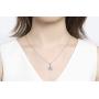Silver Snowflake Jewelry Set for Women, 925 Sterling Silver Snowflake Stud Earrings & 45cm Necklace Pendant Set, with White AAA Cubic Zirconia, Perfect Christmas Gift for Ladies Girls
