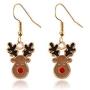 4 Pcs Dainty Christmas Jewelry Sets Christmas Tree Jingle Bells Brown Reindeer Pendant Necklaces Earrings Rings Bracelets Set Christmas Jewelry Set Gifts for Women Girls