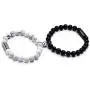 MEALGUET Magnetic Couple Bracelets Personalized White Howlite & Black Agate Matching Beaded Bracelets Distance Relationship Bracelet Custom Name Bead Magnetic Set MEALGUET Magnetic Couple Bracelets Personalized White Howlite & Black Agate Matching Beaded Bracelets Distance Relationship Bracelet Custom Name Bead Magnetic Set
