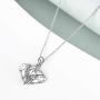 MONGAS Elephant Necklaces 925 Sterling Silver Origami Elephant Head Jewelry for Men Women