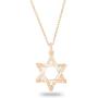 Spoil Cupid 14k Gold Plated 925 Sterling Silver Jewish Jewelry Star of David Necklace Matte Finish Brush Textured, 18''