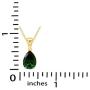 Jewel Zone US 14k Gold Over Sterling Silver 4.00 Ct Pear Cut Forest Green Simulated Helenite Pendant (4.00 Ct)