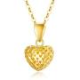 18K Real Gold Tiny Heart Necklace Women Jewelry, Sparkling Diamond Cut Hollow Heart Pendant Love Gifts for Girls, Teens, Gold Chain 16-18 Inch