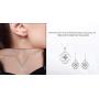 Swarovski Earrings Pendant Necklace Jewelry Set Sterling Silver Celtic Knot with 18 Inches Chain for Women