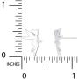 Disney Tinkerbell Sterling Silver Fairy Silhouette Stud Earrings