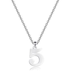 ENSIANTH Lucky Number Necklace Stainless Steel Pendant Necklace Best friend Gift Birthday Gift Number 0-9