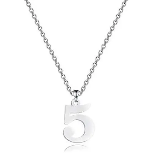 ENSIANTH Lucky Number Necklace Stainless Steel Pendant Necklace Best friend Gift Birthday Gift Number 0-9 ENSIANTH Lucky Number Necklace Stainless Steel Pendant Necklace Best friend Gift Birthday Gift Number 0-9