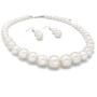 Colorose Faux Pearl Necklace Earring Set for Women Chunky Beads Strand Statement Necklaces Costume Jewelry