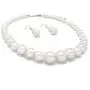 Colorose Faux Pearl Necklace Earring Set for Women Chunky Beads Strand Statement Necklaces Costume Jewelry