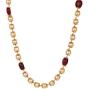 Efulgenz Indian 14 K Gold Plated Red Faux Ruby Pearl Beads Strand Neckalce Fashion Costume Jewelry for Women