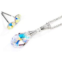 NEOGLORY AB Crystal Necklaces Earrings Jewelry Sets for Sensitive Skin Embellished with Crystals from Swarovski