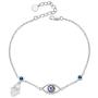 Hand of Fatima Bracelet for Women Sterling Silver Evil Eye Bracelet Good Luck Bracelets Gifts for Girls
