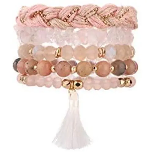 CHOGLE Stackable Beaded Bracelets for Women - Boho Versatile Statement Bracelets - Multi-Layers Beads Strand Stretch Bracelet CHOGLE Stackable Beaded Bracelets for Women - Boho Versatile Statement Bracelets - Multi-Layers Beads Strand Stretch Bracelet