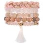 CHOGLE Stackable Beaded Bracelets for Women - Boho Versatile Statement Bracelets - Multi-Layers Beads Strand Stretch Bracelet