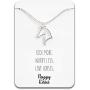 Happy Kisses Horse Necklace – Horse Gift for Horseback Riders – Cute Outline Pendant for Women & Girls - Sweet Message Card