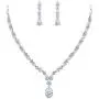 EVER FAITH Gorgeous White Cubic Zirconia Charming Water Drop Bridal Bride Necklace Earrings Set Silver-Tone EVER FAITH Gorgeous White Cubic Zirconia Charming Water Drop Bridal Bride Necklace Earrings Set Silver-Tone