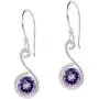 Orchid Jewelry Silver Overlay Solid Brass Dangle Earrings For Women Natural Round 2.20 Ct Purple Amethyst Gemstone Dangling Earring Hypoallergenic February Birthstone Valentines Birthday Gift For Her Orchid Jewelry Silver Overlay Solid Brass Dangle Earrings For Women Natural Round 2.20 Ct Purple Amethyst Gemstone Dangling Earring Hypoallergenic February Birthstone Valentines Birthday Gift For Her