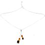 Sterling Silver Multicolor Amber Cube Necklace 18 Inches