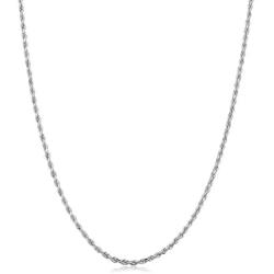 Verona Jewelers 925 Sterling Silver Diamond-Cut Rope Chain Necklace 2MM, 3MM, 4MM - 925 Braided Twist Italian Necklace, 925 Gold Rope Chain, 14K Gold Over Silver Rope Chain Necklace