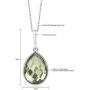 Gem Stone King 925 Sterling Silver Genuine Green Prasiolite Pendant Necklace, 16X12MM Pear Shape, 6.50 Ct with 18 Inch Silver Chain