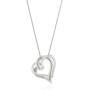 Sterling Silver and Diamond Double Heart Pendant Necklace (1/10 cttw, I-J Color, I2-I3 Clarity), 18''