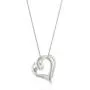 Sterling Silver and Diamond Double Heart Pendant Necklace (1/10 cttw, I-J Color, I2-I3 Clarity), 18''