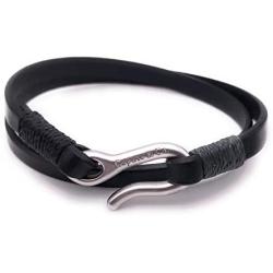 Classic Style Leather Double Wrap Handcrafted in USA - Black