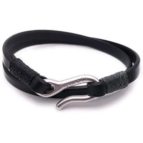 Classic Style Leather Double Wrap Handcrafted in USA - Black