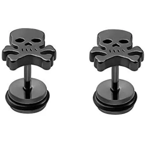 Stainless Steel Pirate Skull Stud Earrings Women Men Punk Body Piercing Earrings Stainless Steel Pirate Skull Stud Earrings Women Men Punk Body Piercing Earrings
