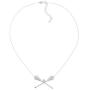 Crystaluxe Lacrosse Sticks Necklace with Swarovski Crystals in Sterling Silver, 16'' + 2'' Extender