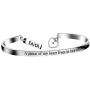 Uloveido A Piece of My Heart Lives in Heaven Bracelet,Rose Gold Plated Stainless Steel,Faith Pendant,Heart Mustard Seed Cuff Bangle Y628