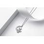 DOHAOOE Moon 925 Sterling Silver Astronaut Necklace Opal Space Milky Way Pendant Jewelry for Women
