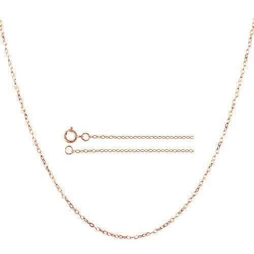 10K Yellow Gold 0.8MM Diamond Cut Cable Link Chain Necklace -Made in Italy-Choose your Size & Color